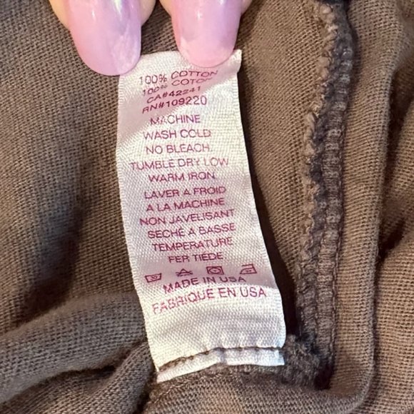 Women’s Tan Velvet by Graham & Spencer Short-Sleeve Fitted Tee , Size L - Picture 5 of 8